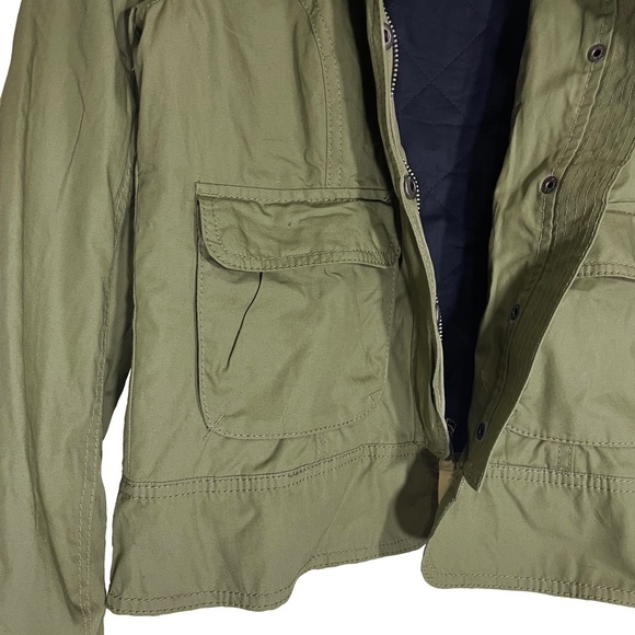 Hollister Olive Green Fur Collar Utility Jacket S - Picture 3 of 12